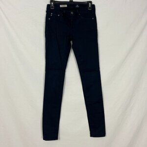 NWOT AG Adriano Goldschmied Dark Blue Black Super Skinny Legging Jeans Size 26R